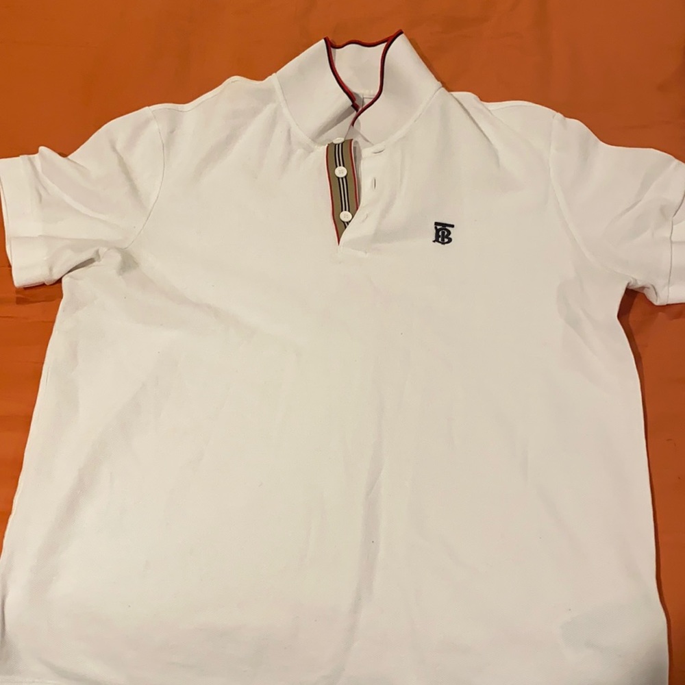 Burberry white polo shirt